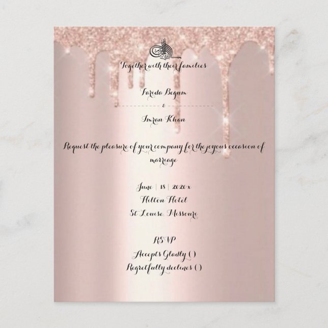 Budget UAWG muslim Hochzeit Flyer Rose Gold Flyer (Vorne)