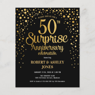 Budget Überraschung 50 Jahre Jubiläum Gold Einladu Flyer