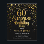 Budget Überraschung 60. Geburtstag Black & Gold Ei Flyer<br><div class="desc">Budget Überraschung 60. Geburtstagsparty Einladung Flyer. Elegantes Design in Schwarz und Imitat Glitzer Gold. Features stilvolle Skript-Schriftart und Konfetti. Nachricht, wenn du ein Alter brauchst. *** Bitte beachten Sie, dass dieses Design auf einem sehr dünnen Flyer gedruckt wird und nicht mit Umschlägen versehen ist. Ideal für preisgünstige Einladungen. Wenn Sie...</div>