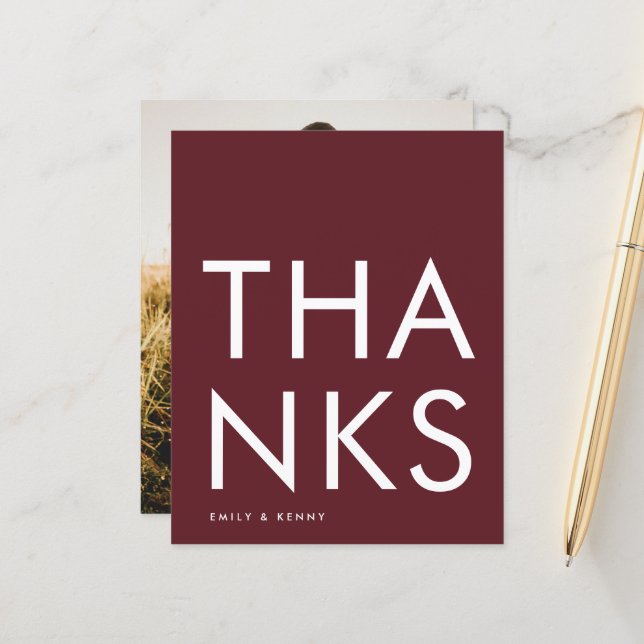 Budget Ultra Modern Big Monogram Burgundy Maroon (Vorderseite/Rückseite Beispiel)