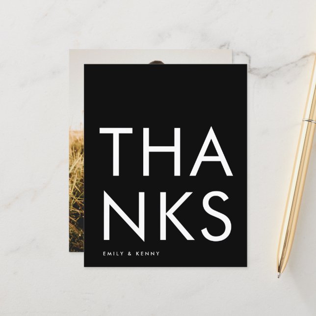 Budget Ultra Modern Big Monogram Vielen Dank (Vorderseite/Rückseite Beispiel)