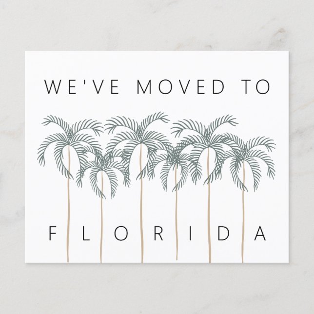 Budget Umzug nach Florida Palm Trees Neue Adresska (Vorderseite)