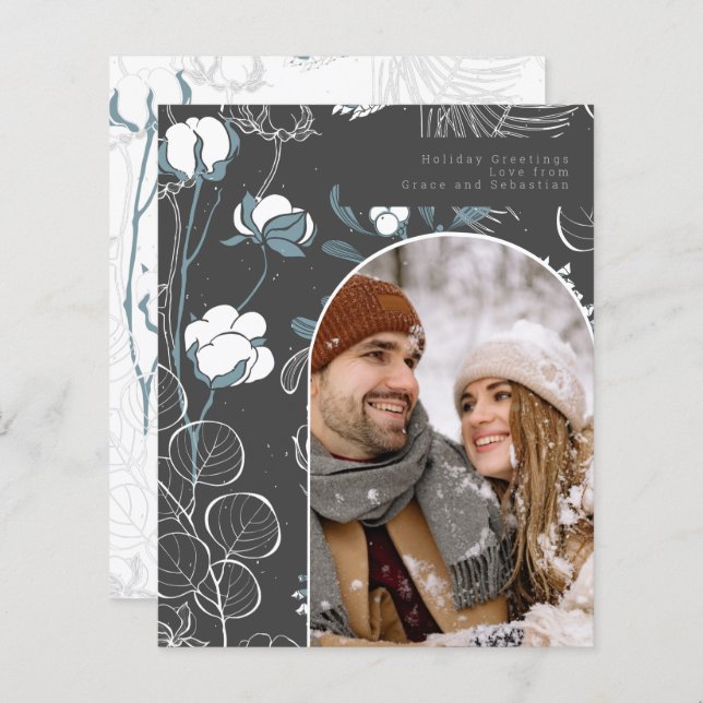 BUDGET Urlaub Winter Botanisches Foto Personalisie (Vorne/Hinten)