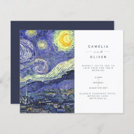 BUDGET Van Gough Starry Night Wedite Einladung QR