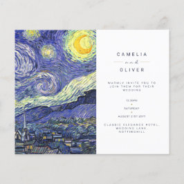 BUDGET Van Gough Starry Night Wedite Einladung QR Flyer