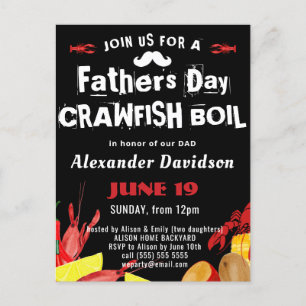 BUDGET VATHER'S DAY Crawfish Boil Einladung Postkarte