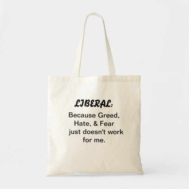 Budget-veranschlagte Tasche mit liberalem Slogan (Vorne)