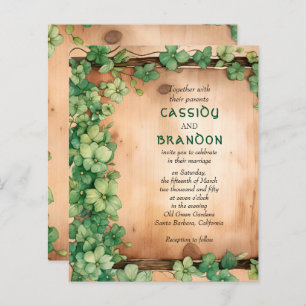 BUDGET Vine St Patrick's Day QR Hochzeit Einladung