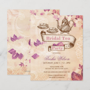 Budget Vintag Bridal Tea Bridal Dusche Einladung