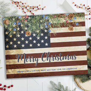Budget Vintage Amerikanische Flagge Patriotisches  Postkarte
