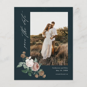 Budget Vintage Blumen Hochzeitsfoto "Save the Date Flyer