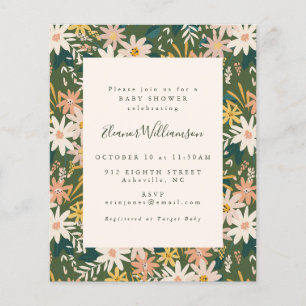 Budget Vintage Boho Floral Pfirsich Grün Baby Show