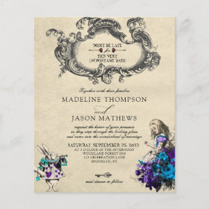 BUDGET Vintage-Dunkle Alice-im-Wunderland-Hochzeit