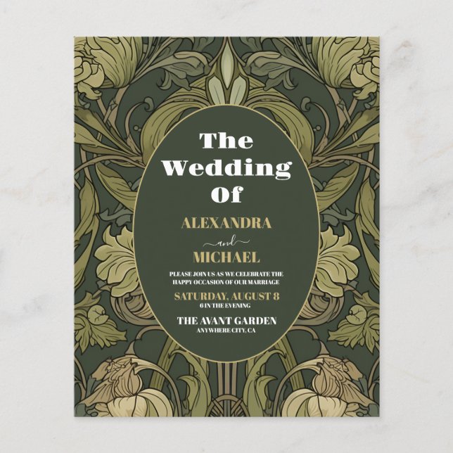 Budget Vintage Floral Art Nouveau Wedding (Vorderseite)