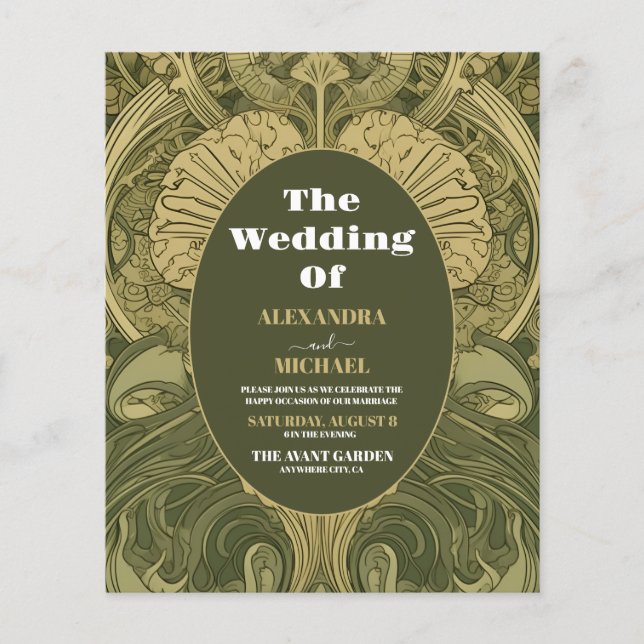 Budget Vintage Floral Art Nouveau Wedding (Vorderseite)