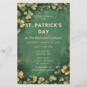 Budget Vintage Grün Gold St. Patrick Einladung
