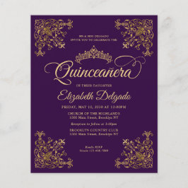 Budget Vintage Lila Goldrahmen Quinceanera