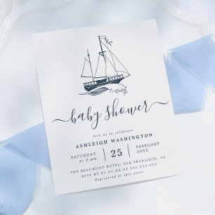 Budget Vintage Navy Schiff Nautilische Babyparty