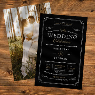 Budget Vintage Style Foto Hochzeitseinladung