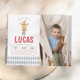 Budget Vintage Zirkusbär Foto Jungen Geburtstag
