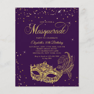 BUDGET Violet Gold Masquerade Birthday Photo