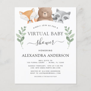 Budget Virtual Baby Dusche Woodland Eukalyptus Flyer