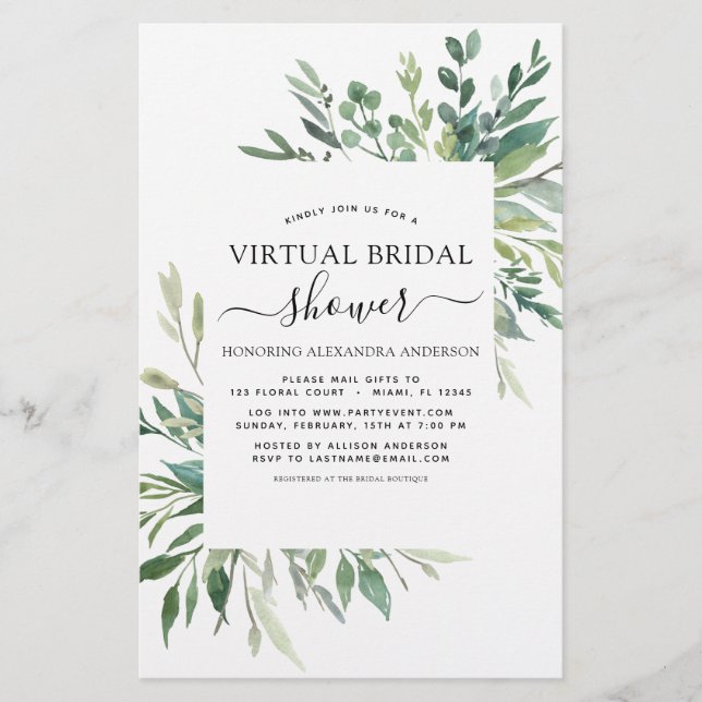 Budget Virtual Brautparty Greenery (Vorderseite)