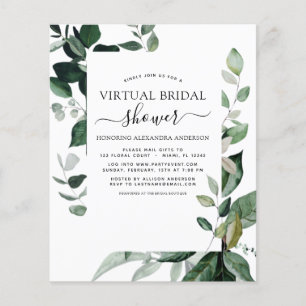 Budget Virtual Brautparty Greenery Flyer