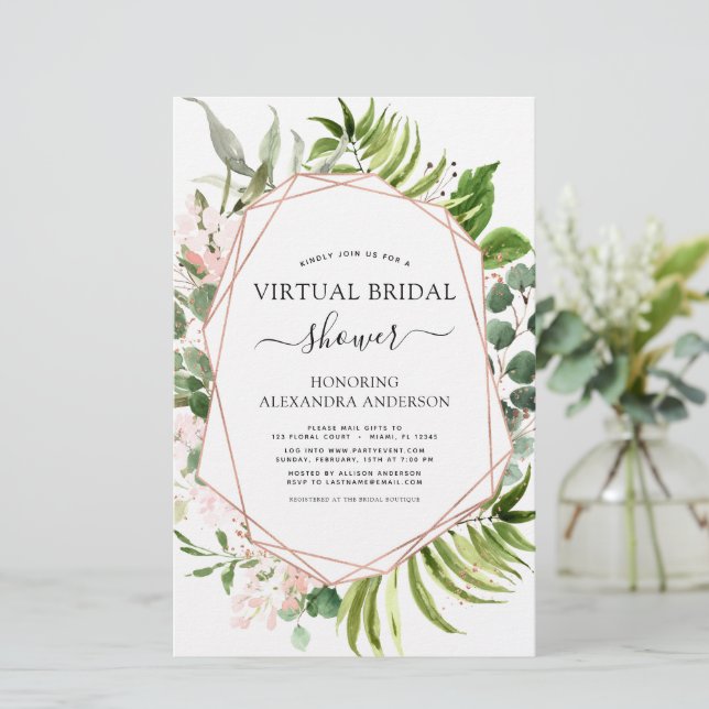 Budget Virtual Brautparty Grüne Rose Gold (Stehend Vorderseite)