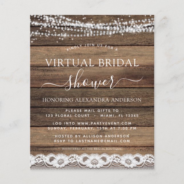 Budget Virtual Brautparty Rustikale Bauernstube (Vorderseite)