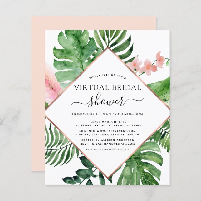 Budget Virtual Brautparty Tropical Palm (Vorne/Hinten)