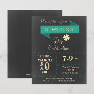 Budget-Wandtafel St. Patricks Day Party-Einladung