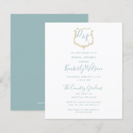 Budget Wappen Dusty Blue Bridal Dusche Einladung