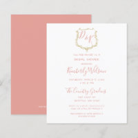 Budget Wappen Gold Blush Bridal Dusche Einladung