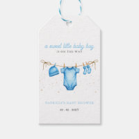 Budget Wäscheleine Blau Junge Baby Shower Einladun