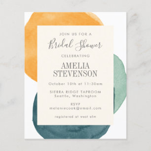 Budget Wasserfarbe Aquamarines Brautparty Einladun