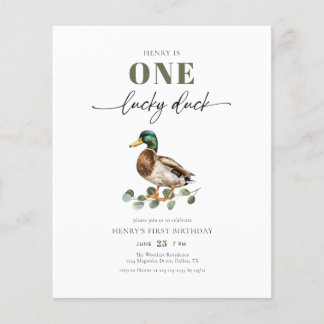 Budget Wasserfarbe Ein glücklicher Duck Boy 1. Geb Flyer