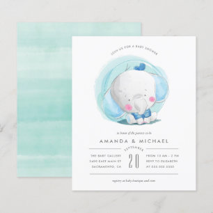 Budget Wasserfarbe Elephant Blue Boy's Baby Shower