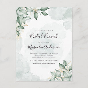 BUDGET Wasserfarbe Eukalyptus Bridal Brunch Postkarte