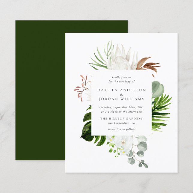 Budget Wasserfarbe Eukalyptus Grüne Hochzeit (Vorne/Hinten)