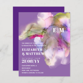 BUDGET Wasserfarbe Hochzeit Abstrakt Lila Grau