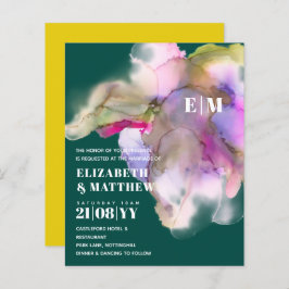 BUDGET Wasserfarbe Hochzeit Abstrakt Lila Grau