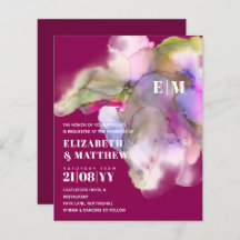 BUDGET Wasserfarbe Hochzeit Abstrakt Lila Grau