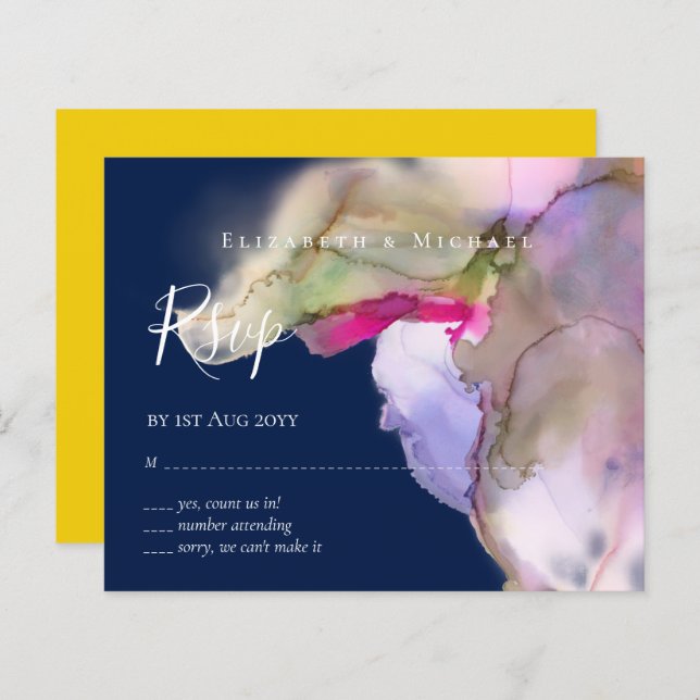 BUDGET Wasserfarbe Hochzeit Abstrakten Lila uAwg (Vorne/Hinten)