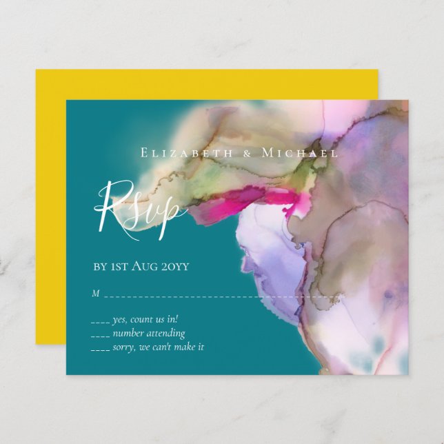 BUDGET Wasserfarbe Hochzeit Abstrakten Lila uAwg (Vorne/Hinten)