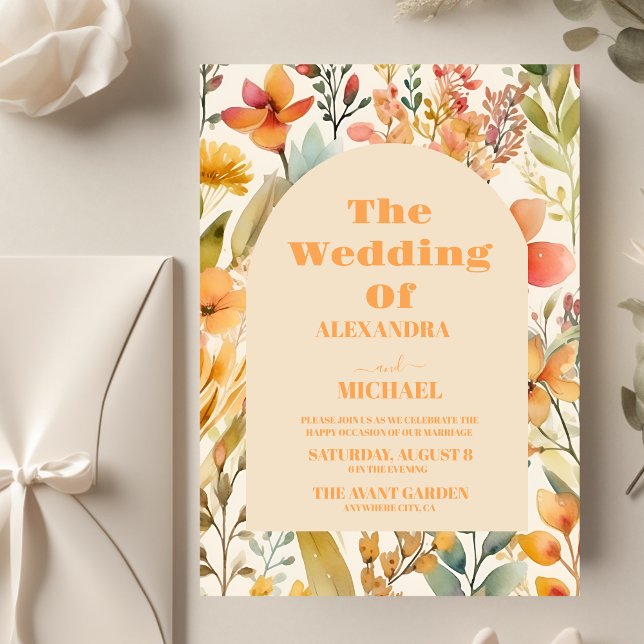 Budget Wasserfarbe Rosa Orangefarbene Wildblumen H (Von Creator hochgeladen)