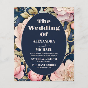 Budget Wasserfarbe Rosa Peony Art Nouveau Hochzeit