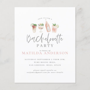 Budget-Wasserfarben-Junggesellinnen-Abschiedsparty Flyer