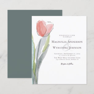 Budget-Wasserfarben-Tulpen-Hochzeits-Einladung