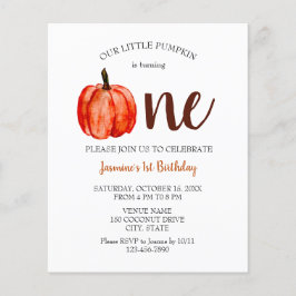 Budget Wasserfarbenkürbis Niedlicher Geburtstagsfa